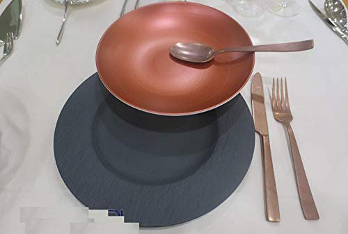 Villeroy boch . Set mit 18 Tellern aus Manufacture Rock (6 Etagen, 27 cm und 6 schwarze Obststücke, 22 cm – 6 tiefe Manufacture Glow 24 cm