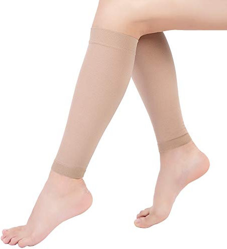 Calf Compression Socks, Footless Compression Calf Sleeves with Medical Gradient Compression, 20-30mmHg Compression Stockings for Shin Splint, Varicose Vein, Edema, Women & Men