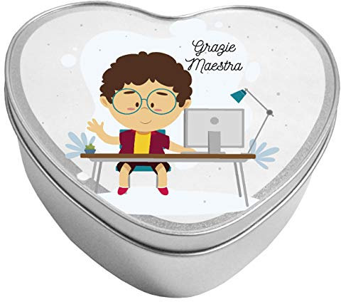 My Custom Style Scatola Cuore in Latta #Scuola-1# 13x15 h5