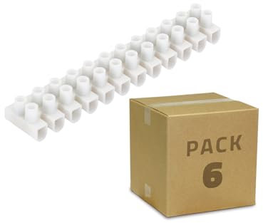 LEDKIA LIGHTING 6er Pack Lüsterklemmen mit jeweils 12 Verbindungen 10 mm²