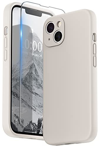 SURPHY für iPhone 13 Hülle Silikon mit Displayschutzfolie | Case mit Kameraschutz Stoßfeste Handyhülle 6,1 mit Erhöhter Randschutz