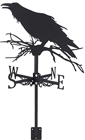 SUPERDANT Krähe Wetterhahn Wetterhahn fürs Dach Personalisierte Wetterfahne Wetterfahnen Für Gartendekoration Bauernhausdach Dekoratives Outdoor Garten Weathervane Halloween Dekoration