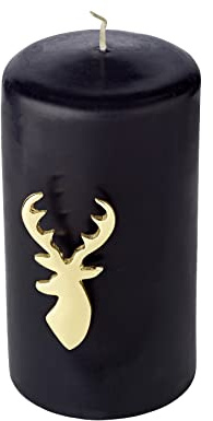 EDZARD 4er Set Kerzenstecker Risa, Elch-Kopf, Höhe 7 cm, Aluminium vernickelt, Farbe gold - Kerzenpin für Stumpenkerzen, Kerzendeko Hirsch Geweih, Adventskranz, Weihnachten