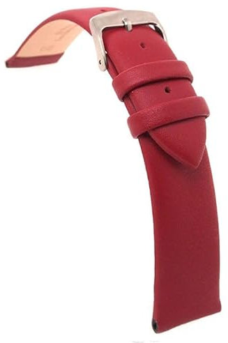 diloy Lederarmband für Dresswatch – Rindsleder ohne Nähte, gepolstert, minimalistisches und elegantes Design, Edelstahlschließe – Größen 12mm, 14mm, 16mm, 18mm, 20mm, 22mm 301 Bordeaux 12mm.
