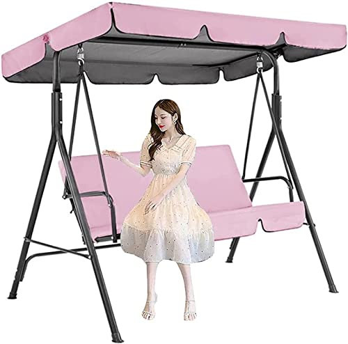 TEmkin Ersatzbezug für Hollywoodschaukel, 2- und 3-Sitzer, wasserdicht, Winddicht, Anti-UV-Hängematte, Ersatzbezug für Schaukeldach, Sonnenschutz (Rosa, 190 x 132 x 15 cm)