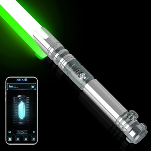 Duell APP Lichtschwert, Smooth Swing, RGB, Metallgriff für Erwachsene, Grau | APP-Steuerung, Smooth Swing, Premium-Metallgriff, Perfekt für Erwachsene, Sammler, Cosplay & Geschenk, Bewegungssteuerung