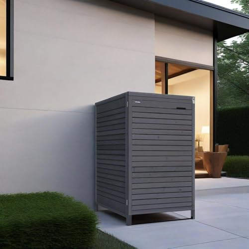 Mülltonnenbox Mülltonnenverkleidung ADRIA24 für 1 Tonne 240L imprägniert in anthrazit Müllcontainer Mülltonnenschrank Mülltonne