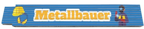 2m Zollstock - mit Beruf - Metallbauer - Text - Spruch - Glieder-Maßstab - Meterstab bedruckt - Gadget für Männer Opa Papa Vatertag Muttertag Weihnachten Baustelle