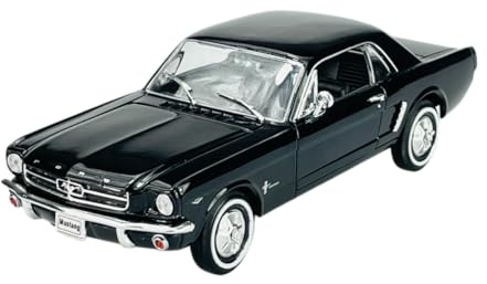 Welly Ford Mustang Coupe 1/2 Schwarz 1964 1/24 Metall Modell Auto Die Cast Neu im Kasten