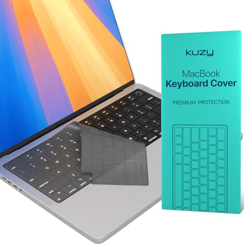 Kuzy Tinted Premium MacBook Pro 14 inch Keyboard Cover M4 16 2025 2024 2023 M3 M2 M1 Pro Max - MacBook Air 13 inch Keyboard Cover 15 M4 - A3240 A3241 A3401 A3403 A3114 A3113 - US Layout TPU, Tinted