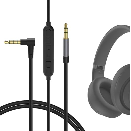 GEEKRIA Audio Cable with Mic and Mute Control Compatible with Sony WH-1000XM6, Beyerdynamic DT 270 PRO, Beats Studio Pro/3, Solo 4 Headphones, 3.5mm Replacement Cord (4ft/1.2m)