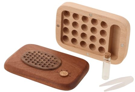Kinderzahnsammler Holzbox für Verlorene Zähne und Babyhaar | Aufbewahrungsbehälter mit Großem Innenraum, Tragbar für Erinnerungen, Schöne Optik