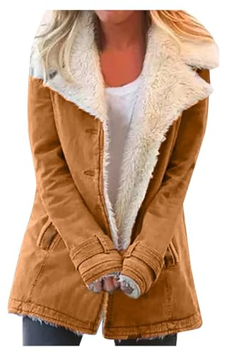 Uwdiohq Outwearcoat Donna Inverno Plus Composite Warm Jacket Plush Button Size Cappotto da donna Giacca Autunno Giubbotto Donna Invernale Blauer Giacca Donna Elegante Autunno Felpe Oversize Donna