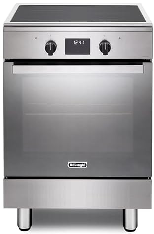Cocina con horno eléctrico, 60x60 cm, Inox, 4 fuegos