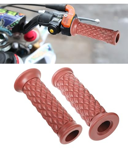 Unifizz Braune Dirt Bike Griffe, Motorradgriffe, Autozubehör, ATV-Griffe, 7/8 Lenkergriffe mit Cruise Assist, rutschfeste Fahrradlenkergriffe für Motorrad
