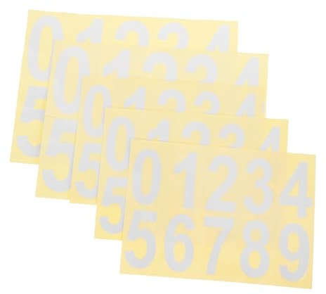 Garneck 5stücke Reflektierende Briefkastennummern-aufkleber Selbstklebende Hausnummern Für Außenbereich Nummernschilder Für Türen Autos Briefkästen