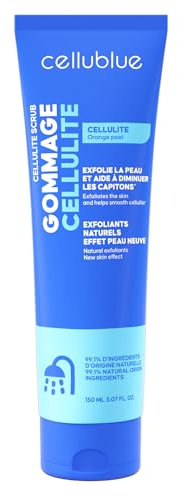 Gommage Anti-Cellulite Cellublue – Caféine & Grains Exfoliants Naturels – Peau Douce, Texture Moussante – Effet peau neuve instantané, Parfum Monoï – 150 ml