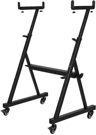 Makamsui Keyboard-Ständer, hohe Stabilität, verstellbarer digitaler Klavierständer, 100 kg Tragkraft, digitaler Klavierhalter mit Rollen, stabiles verstärktes Design, rollender Musiktastaturständer,