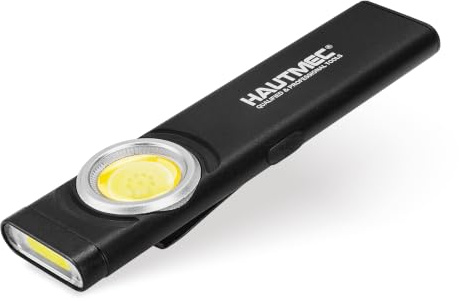 HAUTMEC 12-in-1 EDC Pocket Torch with Clip, Slim Flat Torch Rechargeable Work Light with USB-C Fast Charging, Dual Light, Magnetic Base, 500LM Aluminum LED Torches IP64 Waterproof & Drop-Resistant