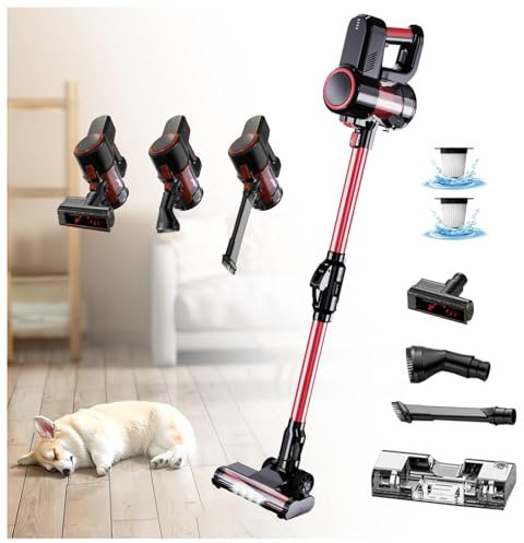 LRF-yxkj Aspira E Lava Pavimenti Casa 5 in 1 Portatile, 200ml Serbatoio dell’acuqa Scopa Vapore Senza Fili per Pulizia Domestica/Capelli/Polvere/Lavapavimenti