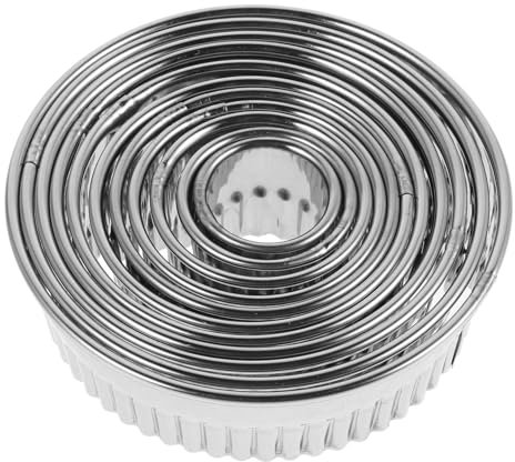 MOTHNUR 11piezas Moldes Ajustables Para Tartas De Queso y Pasteles Inoxidable Para Hornear y Repostería Fácil De Limpiar