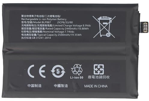 Akku kompatibel mit Oppo Realme GT Neo 2, Li-Polymer, 7,74V, 2500mAh, 19,35Wh, ohne Werkzeug