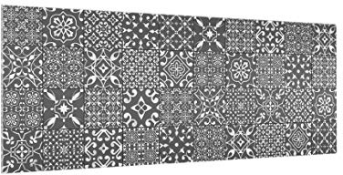 micasia Fond de hotte avec support épaisseur 4mm à motifs crédence cuisine avec motif verre trempé panneau mural gris crédence en verre imitation carrelage cuisine 2708 (100x40cm)