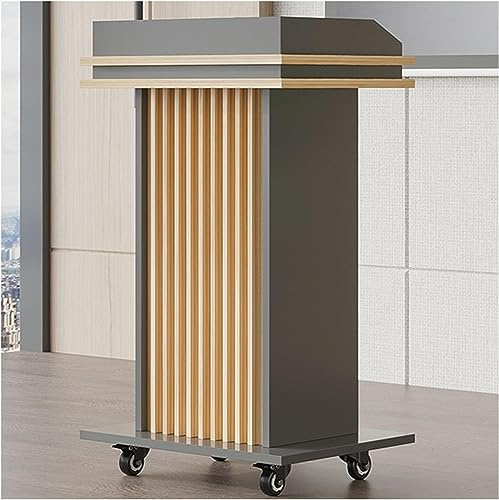 Holzpodium mit Rollen, robustes Rednerpult, Konferenztisch, Empfangsständer, Klassenzimmer und Büro, Kanzel, ideal für Veranstaltungen, Auditorien und Präsentationen