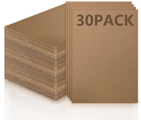 Coco Berming Cartone Ondulato 30 Pezzi, 3mm Fogli Cartoncino Ondulatos, Marrone Kraft Piatto per fai da te, Pittura, Modellismo, Arti e Mestieri, Corrispondenza Imballaggio (A4)