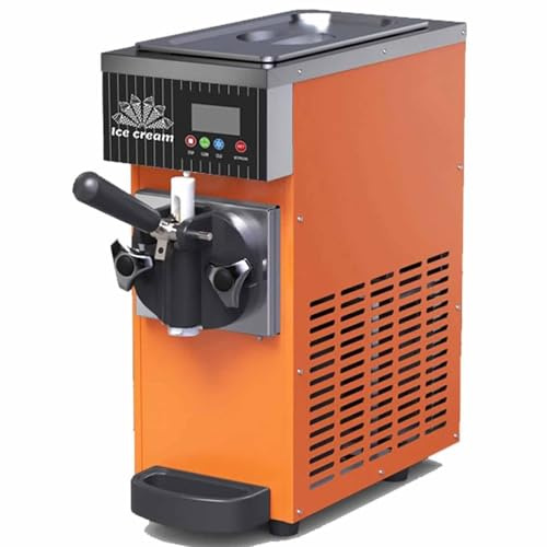 Qiang Single Flavor Ice Cream Machine, 4-8kg/H Output, 3.5L Refrigerated Hopper, 1L Freezing Tank, Auto Clean, LCD Panel, 750W Countertop Soft Serve Ice Cream Maker Orange-BQL68