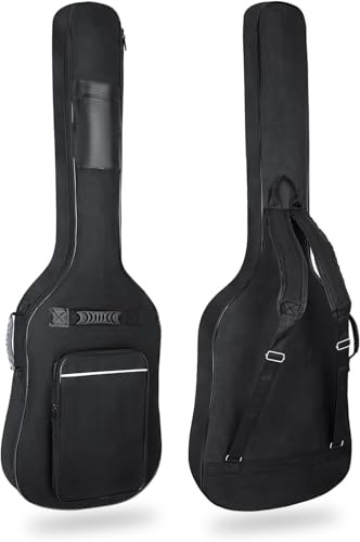LETSROCK Bassgitarrenkoffer, Bassgitarren-Gigbag 8 mm wasserdicht, dick gepolstert, Rucksack, weiche E-Bassgitarrentasche, doppelt Verstellbarer Schultergurt, Tasche