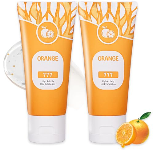Orange Exfoliating Gel Gesichtspeeling, Orange Enzymes Exfoliating Gel, Reinigt die Poren gründlich, peelt zur Verbesserung der Hautstruktur, Bekämpft wirksam Unreinheiten, 2PCS