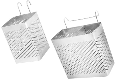 NOLITOY Organisateur de Couverts en Acier Inoxydable, Porte-baguettes Suspendu 2 Pièces, Simple et Double Grille, Cuisine et Table
