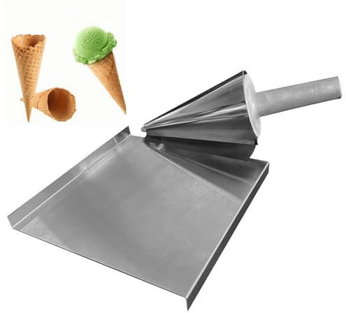 XILANSHMAO Ice Cream Waffle Cone Roller, Nonstick Waffle Cone Shaper Tool, Stainless Steel Mold with Clear Texture & Smooth Surface, for Restaurants, Home Kitchens & Bakeries