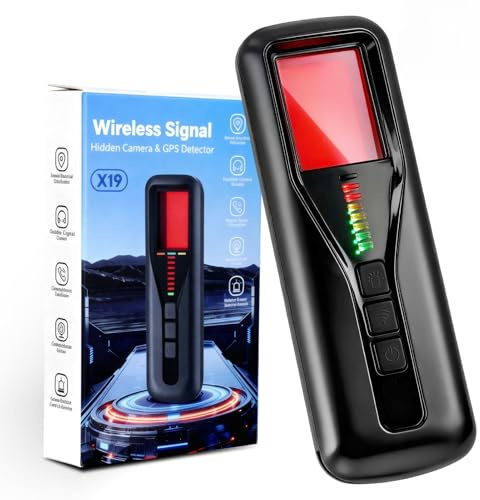 Detector de Cámaras Ocultas, Detector de Micrófonos Ocultos RF con Localizador GPS, 4 Modos de Detección y 5 Niveles de Sensibilidad, Localizador Magnético para Hoteles, Oficinas, Coches y Viajes