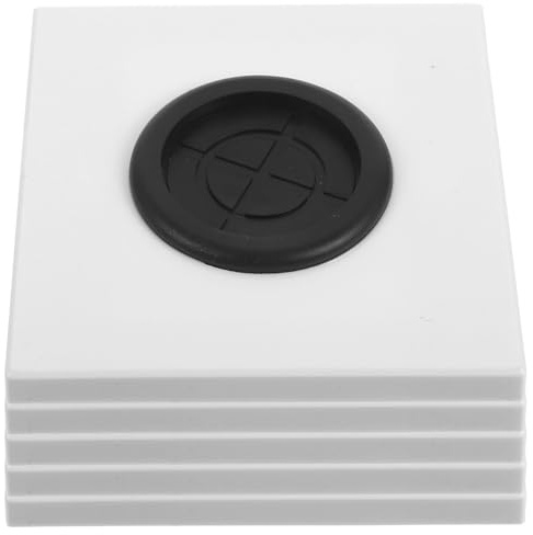 Toddmomy 5 Pièces Plaque Murale Blanche avec Passe-câbles Cache-prises Type Panneau Décoratif avec Joint Caoutchouc pour Gestion des Fils Électriques