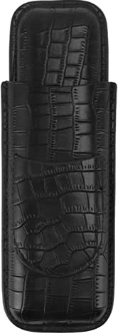 lvifloae Portasigari in pelle da 2 pezzi Capacità portasigari portatili da viaggio Custodia da trasporto per sigari per uomo per gli amanti del fumo Confezione regalo (Nero)