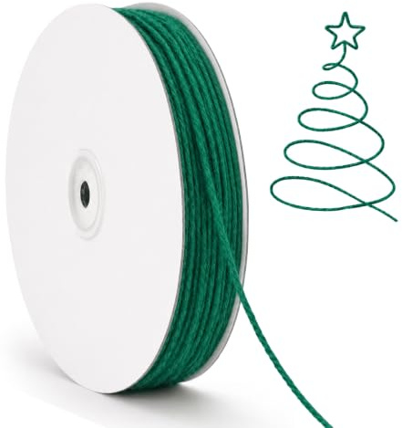 G2PLUS 100m Spago di Iuta Verde Scuro,2mm Corda in Iuta,Corda Juta Fine | Spago da Giardinaggio per Confezioni Regalo,Decorazioni Fai da Te,Uncinetto,Giardinaggio,Artigianato
