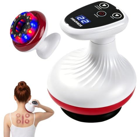 4 in 1 Elektrischer GuaSha Massager - 6 Stufen Anti Cellulite Gerät, Schröpfgerät Elektrisch mit Wärmefunktion, Kabelloses Design Vakuum Massagegerät, Schröpfmassagegerät für Bessere Durchblutung
