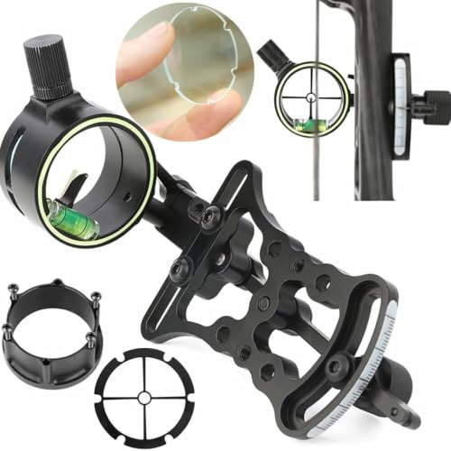 wolfman Viseur d’Arc composé à Une Fibre Optique 0,019 Pouce, lentille Ajustable 45mm 4x/6x/8x, viseur de précision en Alliage d’Aluminium pour tir à l’Arc