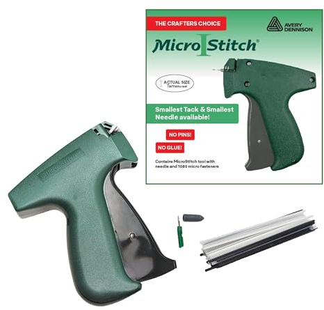MicroStitch® All‑in‑One Tagging Gun Kit – Ultra‑Fine Needle Tagger with Black/White & Color Fasteners – Fabric‑Safe for Clothing Repairs, Quilting, Crafts, and DIY Projects (Black & White)