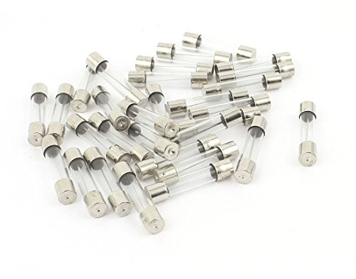 sourcing map 30Uds 6x30mm Rápido Soplado Rápida Activación Cilindro Vidrio Tubo Fusible 12A 250V