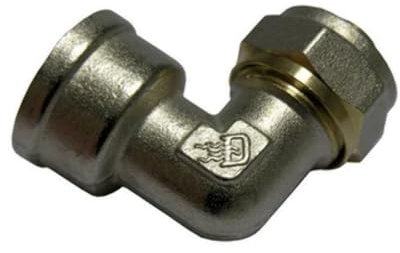 Raccordo curvo F per tubo multistrato a stringere 1/2 x20mm