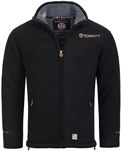 Geographical Norway Ureka Men's Fleece Jacket Fleece Jacket Warm Cozy Lining Lined Size S-XXXL - Black, XL