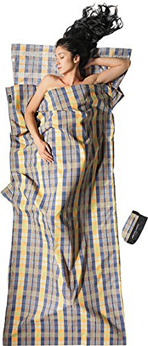 Cocoon Erwachsene (Unisex) TravelSheet Cotton Reiseschlafsack Grau/Beige 220 x 90 cm
