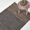 Homescapes Tappeto in pelle grigio-marrone, 90 x 150 cm, tessuto a mano con motivo etnico in vera pelle riciclata, tessuto piatto dall'aspetto naturale