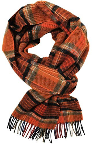 Rotfuchs Bufanda de hombre bufanda de lana bufanda de invierno cálido a cuadros moda lana naranja