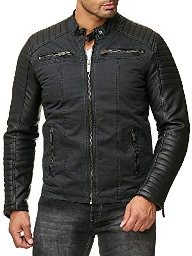 Redbridge Red Bridge bikerjacka för män i konstläder med quiltade områden XS-5XL R-41451W, M6070 – svart, 3XL