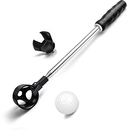 prowithlin Golfbollsretriever – Rostfri Teleskopisk Retriever för Vatten med Golfbollsgrepp för Putter – Golftillbehör – Gåvor för Golfare – Längd: 2 m / 6,56 fot – Vikt: 6,8 oz