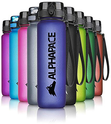ALPHAPACE Trinkflasche 350ml/500ml/650ml/1.000ml/1.500ml, auslaufsichere Wasserflasche, BPA-freie Flasche für Sport, Fahrrad & Outdooraktivitäten, Sportflasche mit Fruchteinsatz